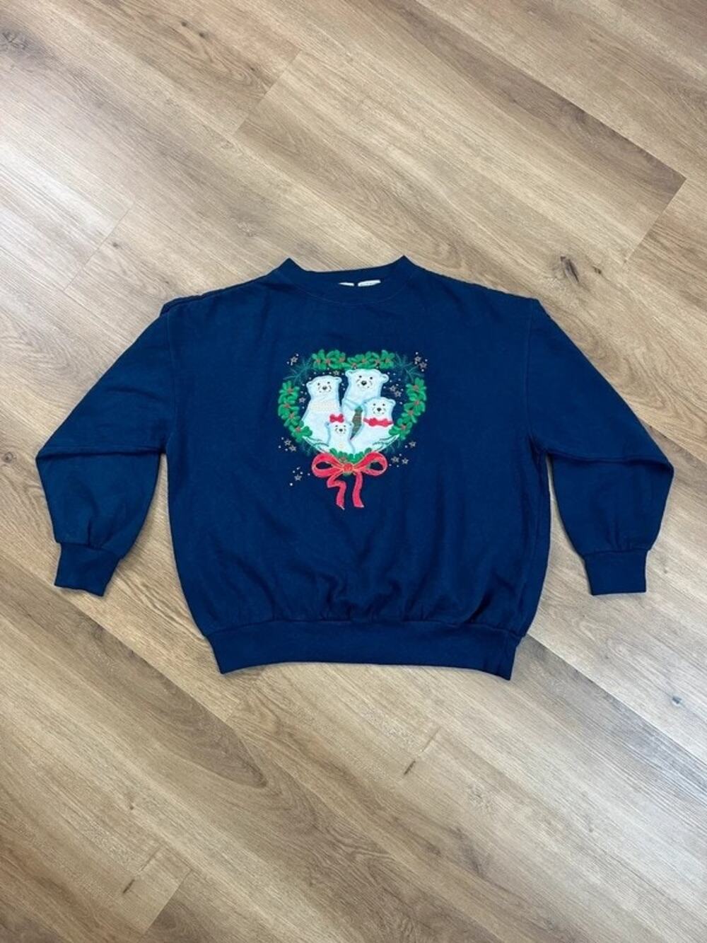 Vintage NutCracker Polar Bear Christmas Sweatshirt M